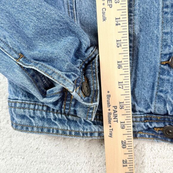 Highway Jeans Denim Jacket Destroyed Button Up Medium Blue - Juniors US L - Picture 9 of 11